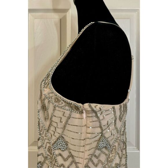 NWT Parker Monaco Beaded Open Back Shift Dress Women's Medium - Picture 3 of 11